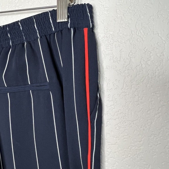 ANTHROPOLOGIE Ett:Twa Piped & Striped Pants Navy White Stripes Red Small Ad6 - Picture 5 of 7
